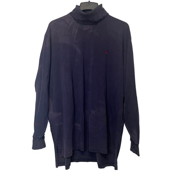Vintage Y2K Polo Ralph Lauren Size XXL Super Thrashed Tutleneck Pullover Top - Picture 1 of 11